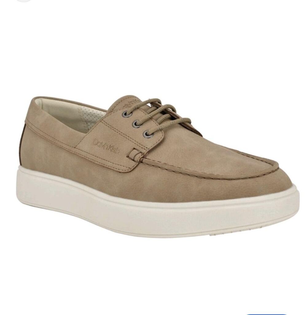 Calvin Klein Shoes Men's Size 10 Beige Boat Shoe Sneakers Casual Comfort